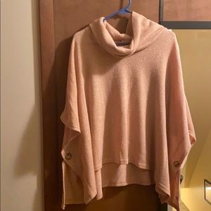 Double Zero Peach Poncho Sweater